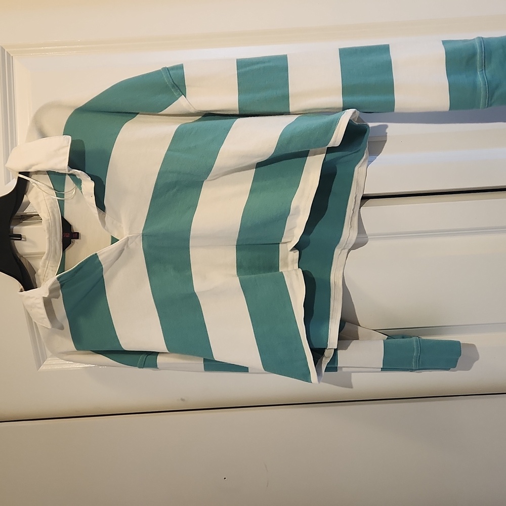 Cropped Striped Polo